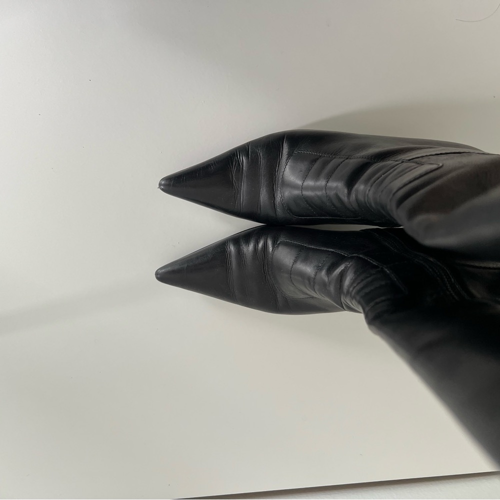 Gucci Vintage Black Heeled Knee High Boots - Picture 5 of 6